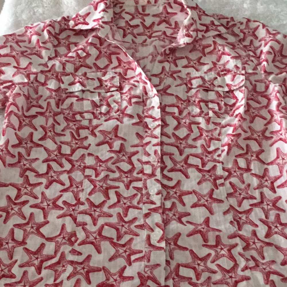 Starfish red white blouse